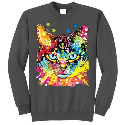 Blue Eyes Trippy Cat Dean Russo Tall Sweatshirt