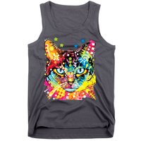 Blue Eyes Trippy Cat Dean Russo Tank Top