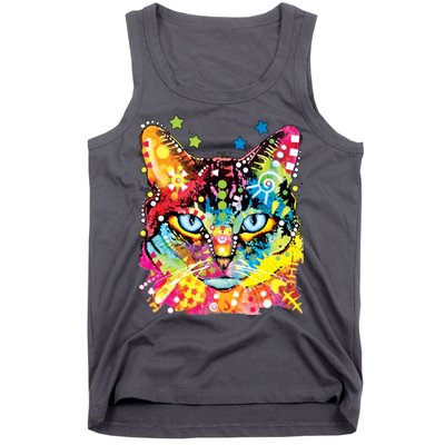 Blue Eyes Trippy Cat Dean Russo Tank Top