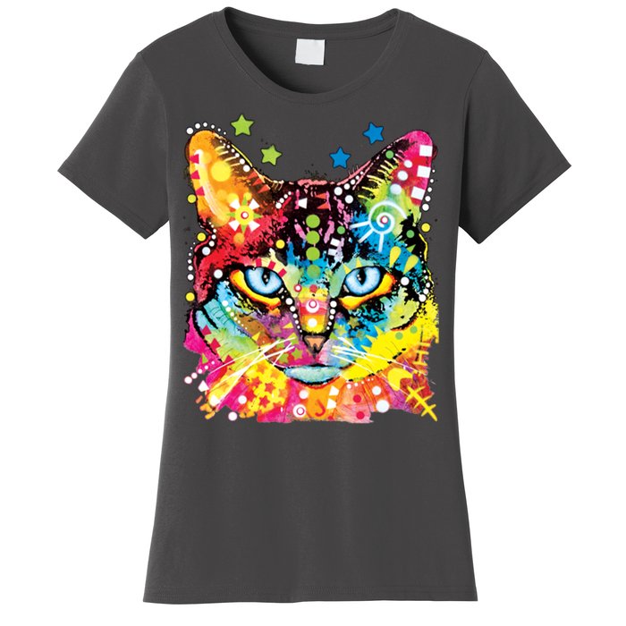 Blue Eyes Trippy Cat Dean Russo Women's T-Shirt