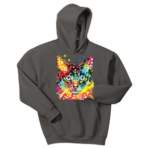 Blue Eyes Trippy Cat Dean Russo Kids Hoodie