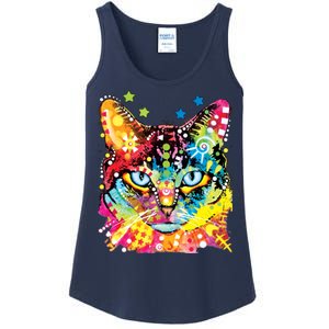 Blue Eyes Trippy Cat Dean Russo Ladies Essential Tank