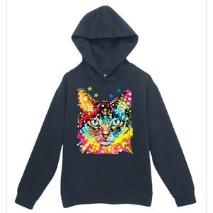 Blue Eyes Trippy Cat Dean Russo Urban Pullover Hoodie