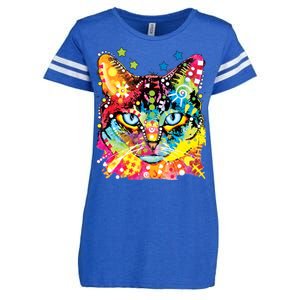 Blue Eyes Trippy Cat Dean Russo Enza Ladies Jersey Football T-Shirt