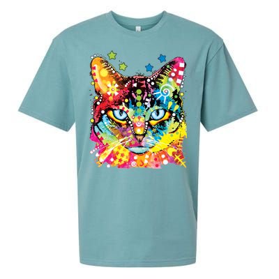 Blue Eyes Trippy Cat Dean Russo Sueded Cloud Jersey T-Shirt