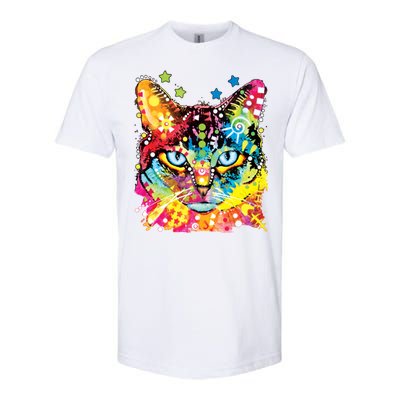 Blue Eyes Trippy Cat Dean Russo Softstyle CVC T-Shirt