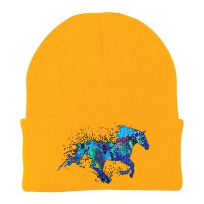 Blue Horse Running Knit Cap Winter Beanie