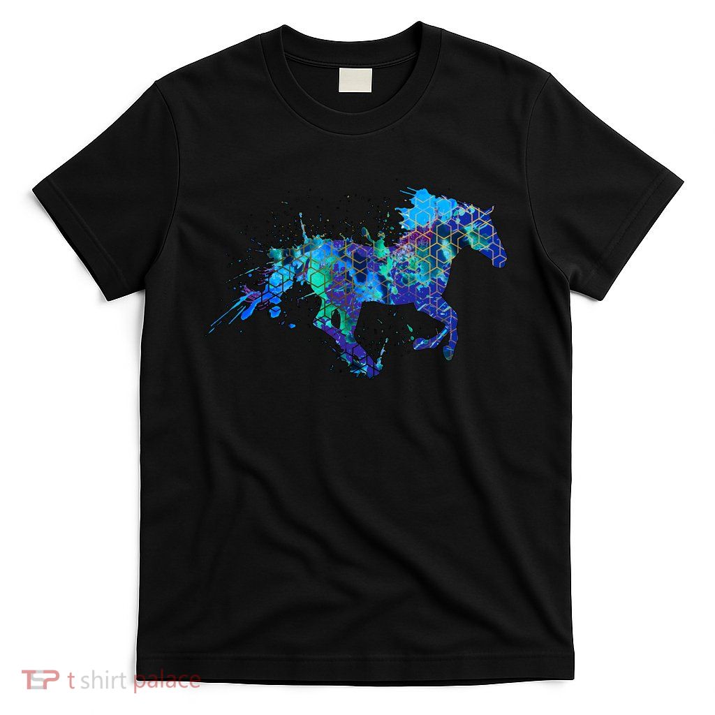 Blue Horse Running T-Shirt
