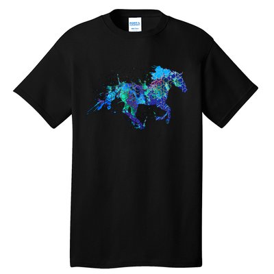 Blue Horse Running Tall T-Shirt