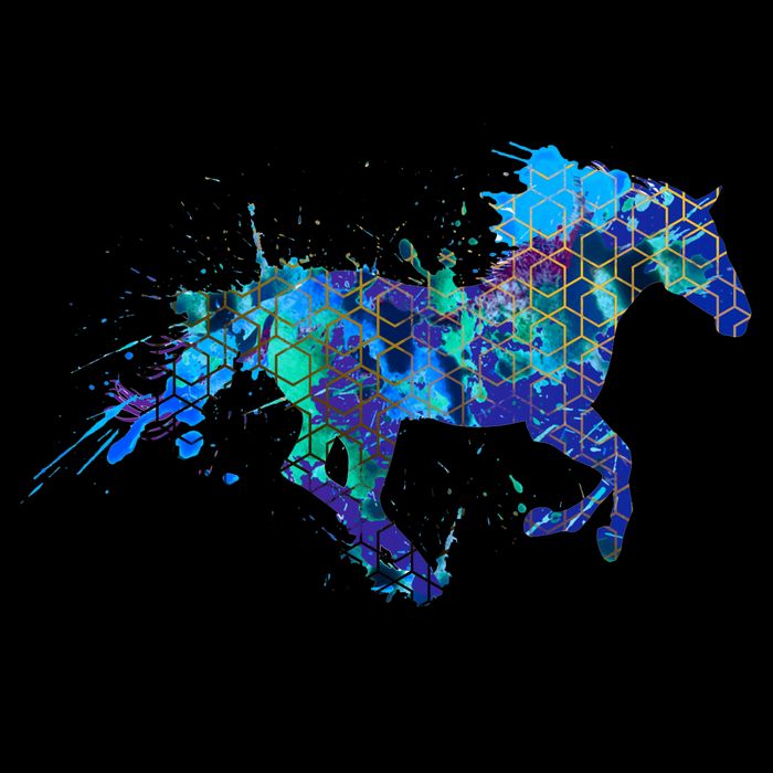 Blue Horse Running Button