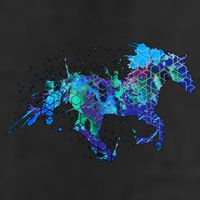 Blue Horse Running 11oz C Handle Ceramic Mug