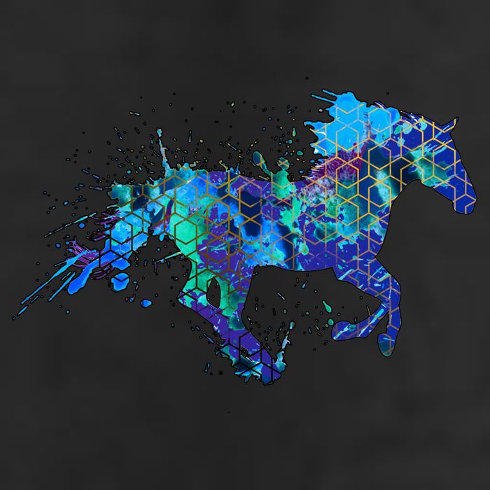 Blue Horse Running 11oz C Handle Ceramic Mug