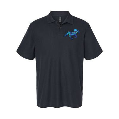 Blue Horse Running Softstyle Adult Sport Polo