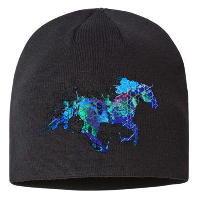 Blue Horse Running Sustainable Beanie