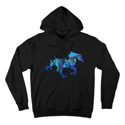 Blue Horse Running Tall Hoodie