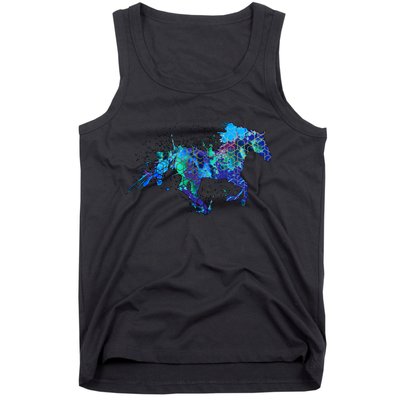 Blue Horse Running Tank Top