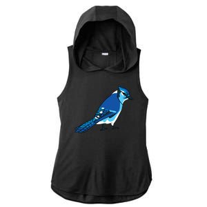 Blue Jay Bird Ladies PosiCharge Tri-Blend Wicking Draft Hoodie Tank