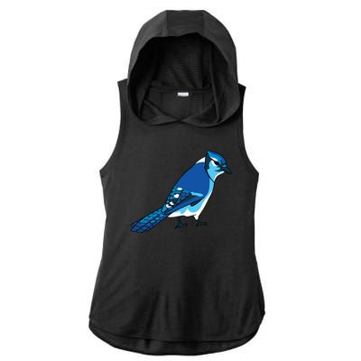 Blue Jay Bird Ladies PosiCharge Tri-Blend Wicking Draft Hoodie Tank