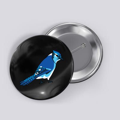 Blue Jay Bird Button