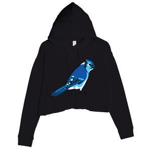 Blue Jay Bird Crop Fleece Hoodie