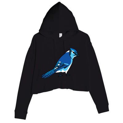 Blue Jay Bird Crop Fleece Hoodie