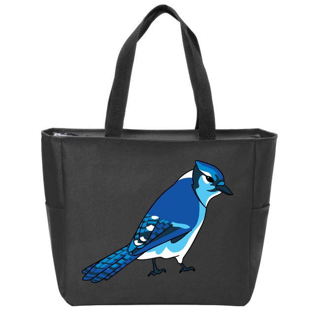 Blue Jay Bird Zip Tote Bag