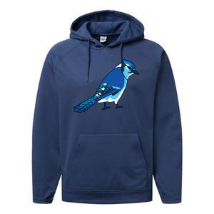 Blue Jay Bird Performance Fleece Hoodie