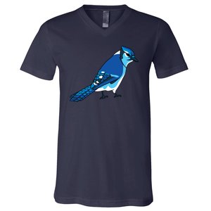 Blue Jay Bird V-Neck T-Shirt