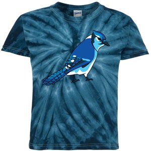 Blue Jay Bird Kids Tie-Dye T-Shirt