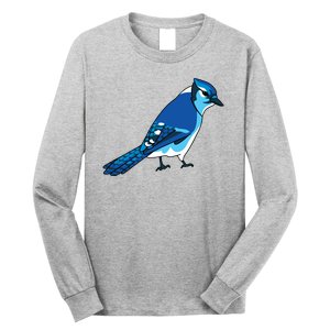 Blue Jay Bird Long Sleeve Shirt