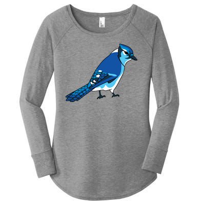 Blue Jay Bird Women's Perfect Tri Tunic Long Sleeve Shirt