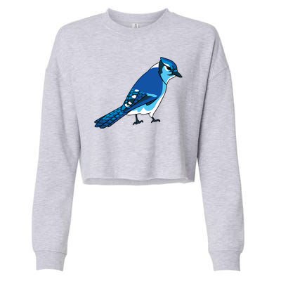 Blue Jay Bird Cropped Pullover Crew