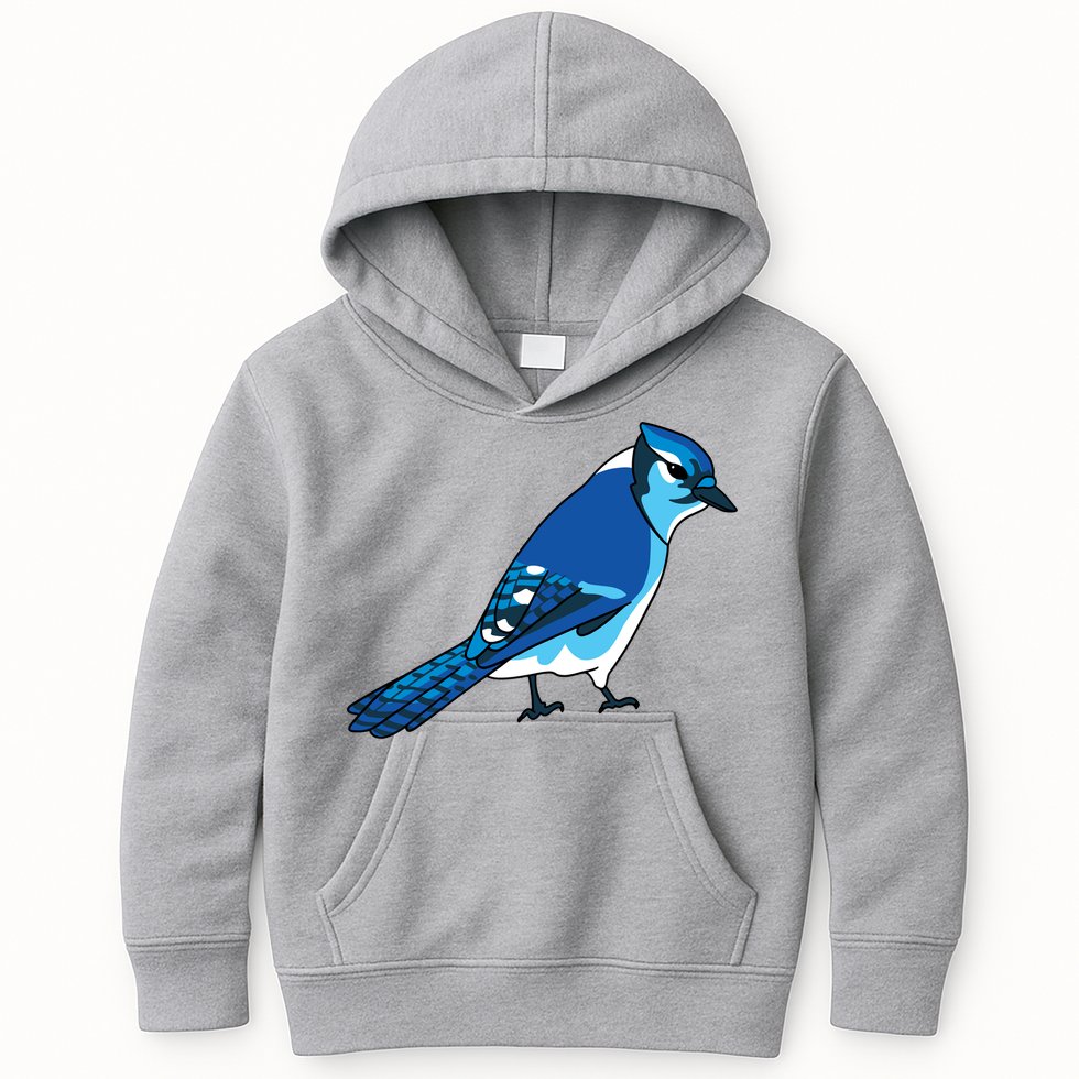 Blue Jay Bird Kids Hoodie