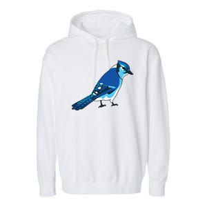 Blue Jay Bird Garment-Dyed Fleece Hoodie