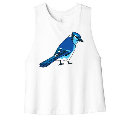 Blue Jay Bird Women's Racerback Cropped Tank