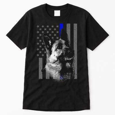Blue Lives K9 American Thin Line Flag Tall T-Shirt