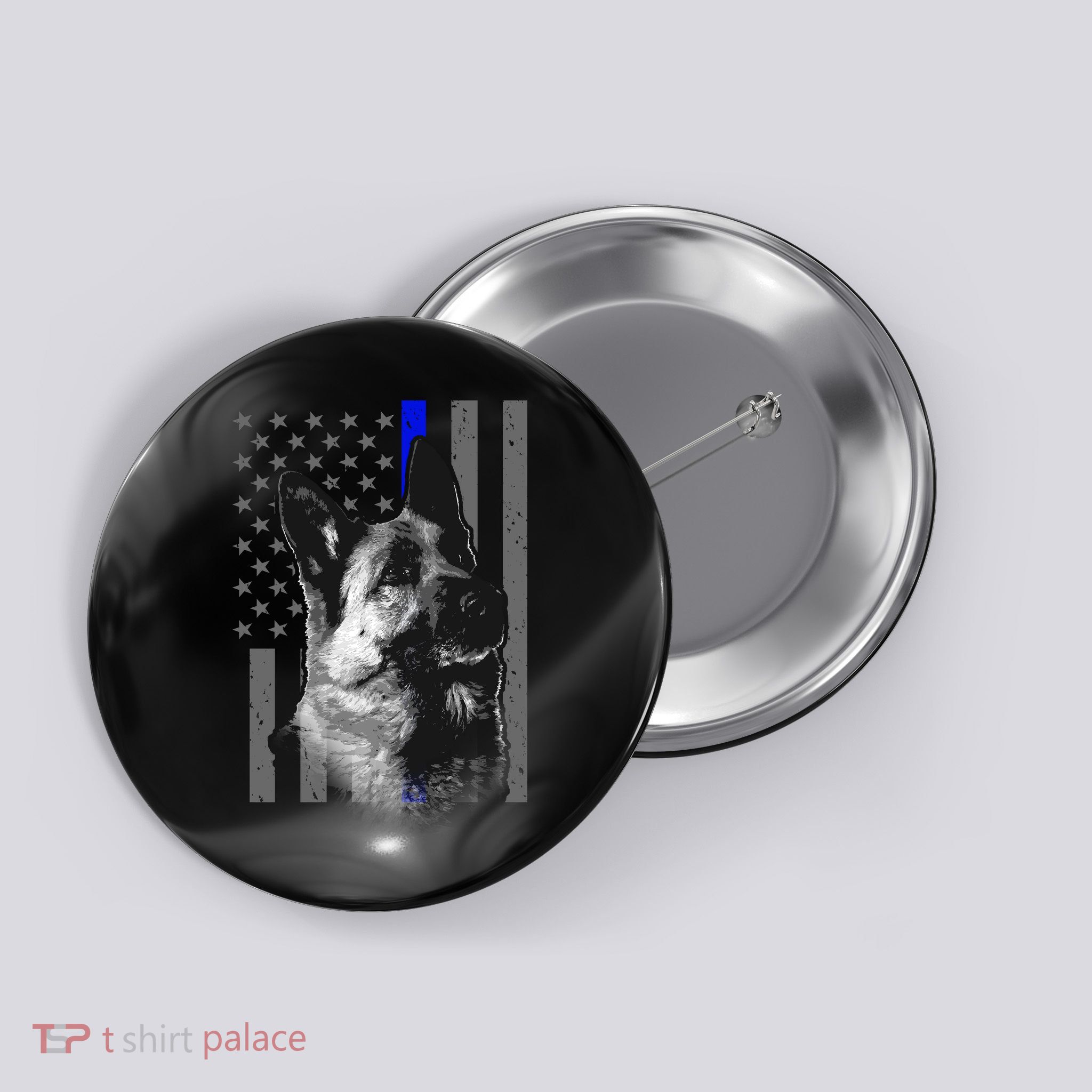 Blue Lives K9 American Thin Line Flag Button