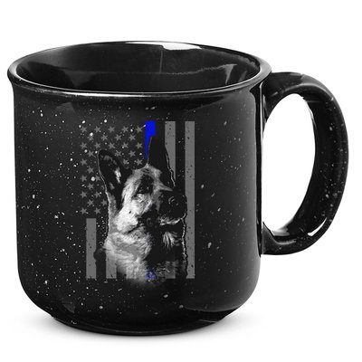 Blue Lives K9 American Thin Line Flag 15oz Campfire Ceramic Mug