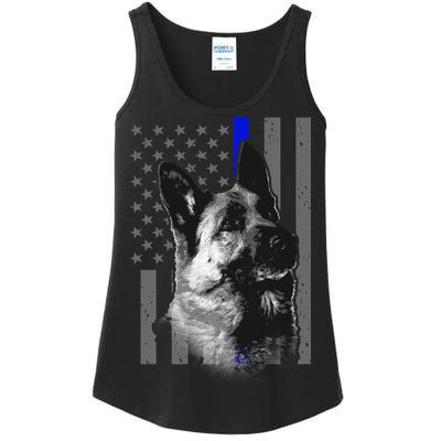 Blue Lives K9 American Thin Line Flag Ladies Essential Tank