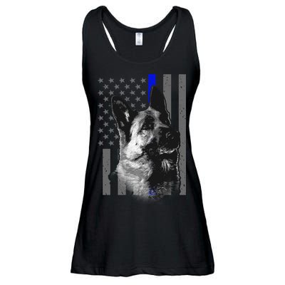 Blue Lives K9 American Thin Line Flag Ladies Essential Flowy Tank