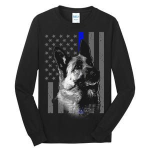 Blue Lives K9 American Thin Line Flag Tall Long Sleeve T-Shirt