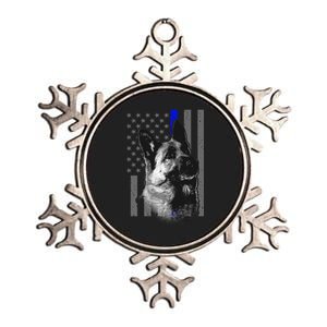 Blue Lives K9 American Thin Line Flag Metallic Star Ornament