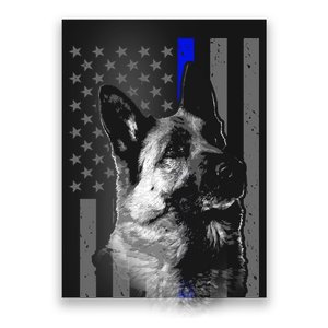 Blue Lives K9 American Thin Line Flag Poster