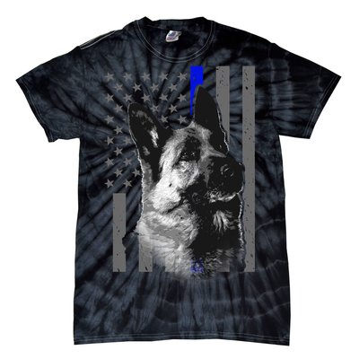 Blue Lives K9 American Thin Line Flag Tie-Dye T-Shirt