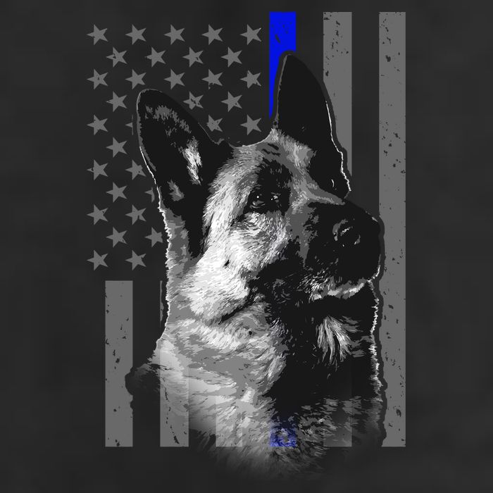 Blue Lives K9 American Thin Line Flag Trucker Hat
