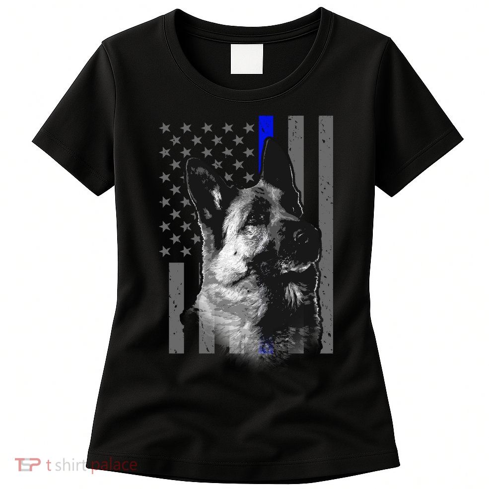 Blue Lives K9 American Thin Line Flag Women's T-Shirt