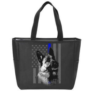 Blue Lives K9 American Thin Line Flag Zip Tote Bag