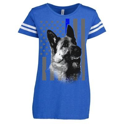 Blue Lives K9 American Thin Line Flag Enza Ladies Jersey Football T-Shirt