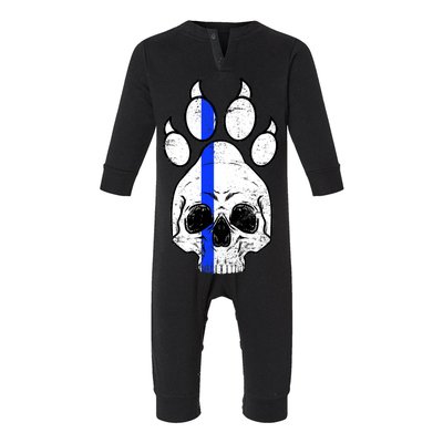 Blue Lives K9 Blue Thin Line Paw Infant Fleece One Piece