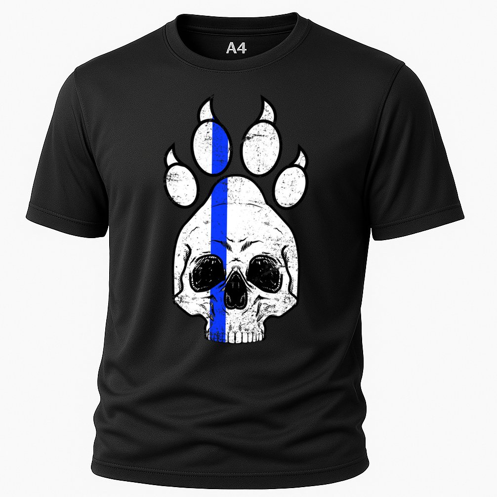 Blue Lives K9 Blue Thin Line Paw Cooling Performance Crew T-Shirt